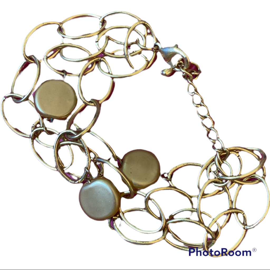 Chic And Sassy Double Strand Twisted Gold Cable Chain Bracelet